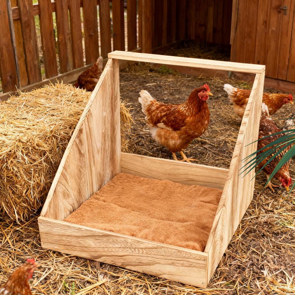 Cajas Nidales de Pollo Nido de Madera con Esteras Percha Cajas Nidales Para Gallinero Para Gallina Gallineros Casa Invierno Aves de Corral