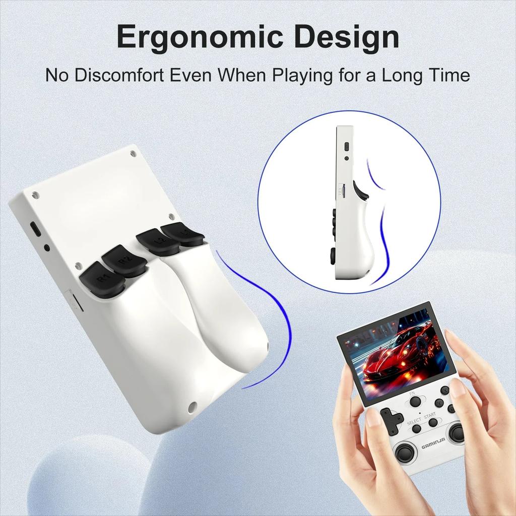 ANS12 Handheld Game Console Portable Pocket Player 64GB 3.5 Inch IPS Screen 17000 Built-in Games Perfect Gift for Boys