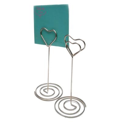 ABWR-20Pcs 8.6 Inch Tall Place Card Holders Heart Shape Table Number Holder Stands Picture Photo Note Memo Clip For Wedding