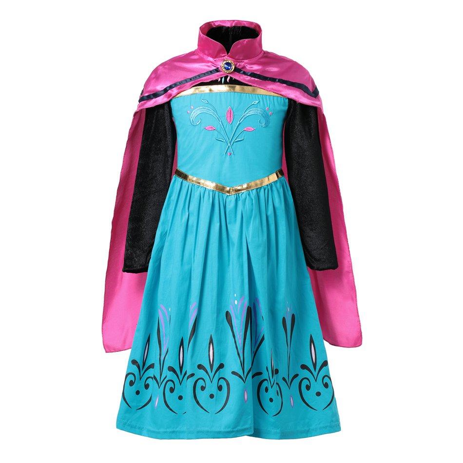 Snow Queen Girls Dress Princess Anna Elsa 2 Dresses Kids Fancy Children Vestidos Birthday Carnival Fancy Party Disguise