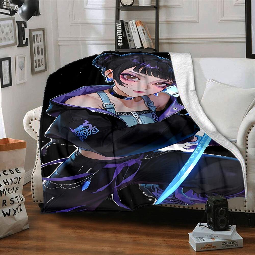 1pc KPop Flannel Throw Blanket HD Printed Lightweight Soft Warm All Season Blanket for Sofa, Bed, Travel, Camping Machine Washable