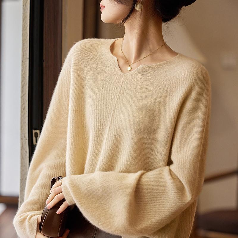 Dámský kašmírový svetr Kašmír Qinghe 30% kašmír 70% vlna podzimní a zimní pulovr hřejivý a módní