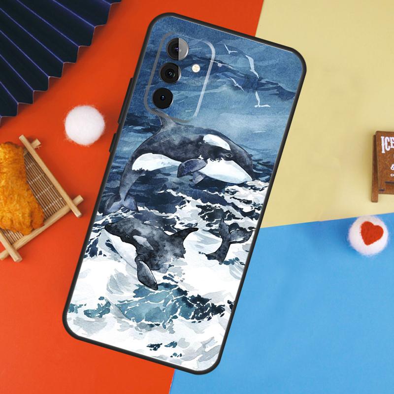 Shark and Killer Whale Case For Samsung Galaxy A53 A33 A13 A54 A34 A14 A56 A36 A16 A06 A12 A32 A52 A35 A17 A15 A55