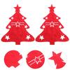 48Pcs Xmas Tree Cutlery Bags Felt Fork Spoon Holders Christmas Tableware Decoration Holiday Party Favor Table Setting