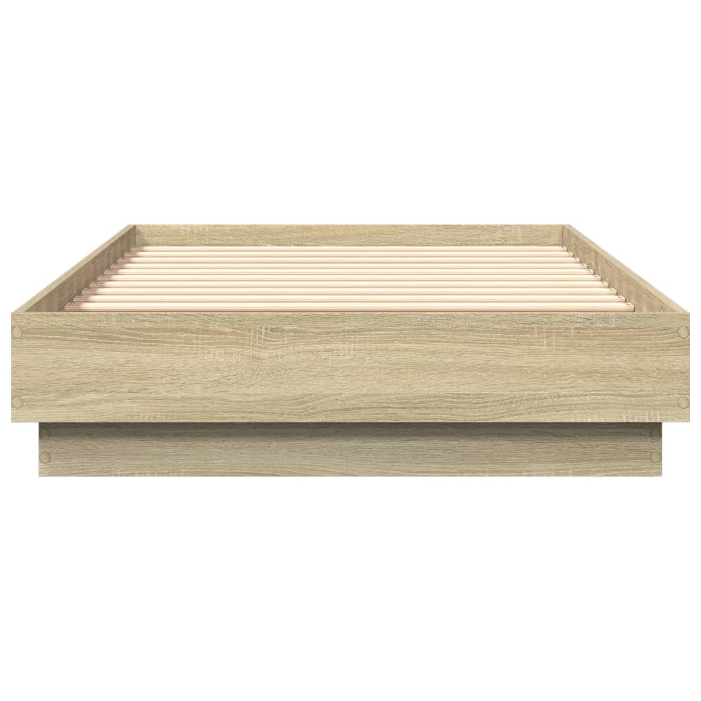 Bed Frame without Mattress Sonoma Oak Finish 75 x 190 cm Engineered Wood
