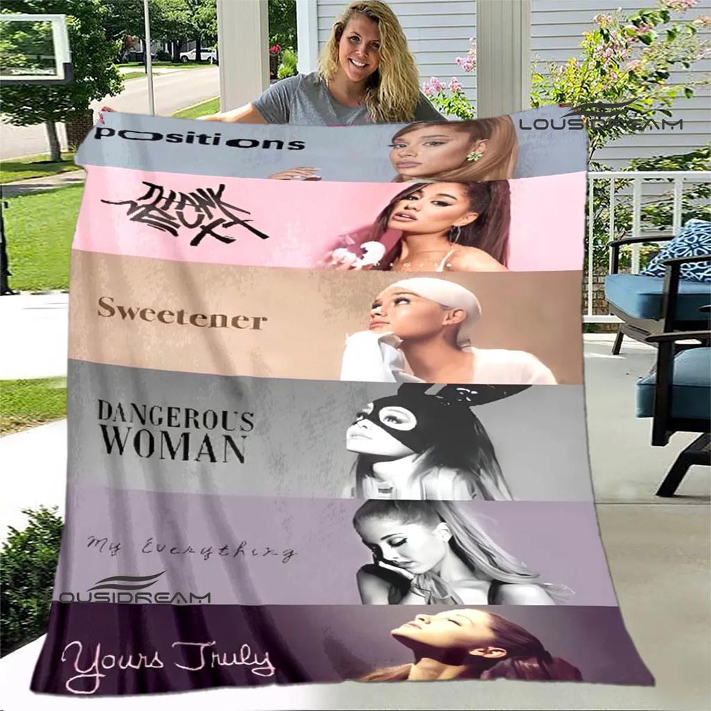 Singer Ariana grande printed blanket Flange Warm blanket soft and comfortable blankets bed linings cubre cama birthday gift