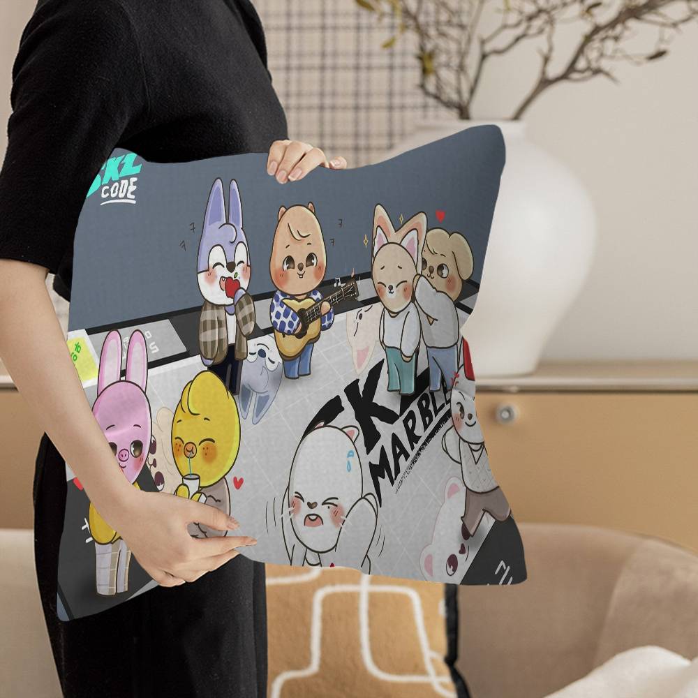 Kpop S-Stray K-Kids S-Skzoo Personalized Pillow Dust Cover Bedroom Kids Party Decoration Pillowcase Birthday Children Gift