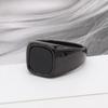 Black Retro Black Rings Jewelry Glass Stone Rings High-end Black Stone Square Ring  Men