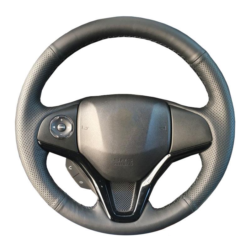 DIY benutzerdefinierte Lenkradabdeckung für neue Fit City Jazz 2014 2015 HRV HR-V 2016 Vezel 2015-2017 Ledergeflecht für die Lenkung