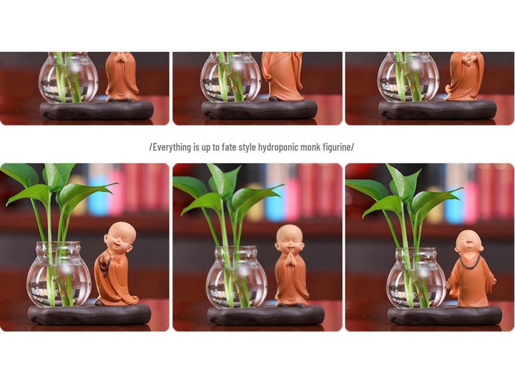 Little Monk Hydroponic Vase: Creative Home and Office Decor