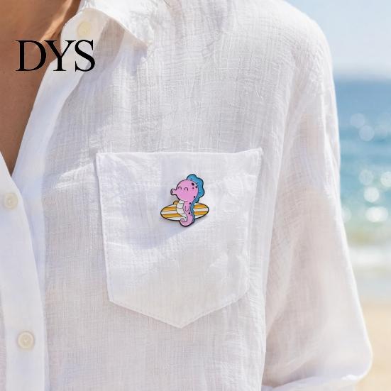 Wear-resistant Animal Brooch Sea Brooch, Cute Marine Creature Creative Metal Badge, Cartoon Summer Style Ocean Styling Hard Enamel Pins for Schoolbag