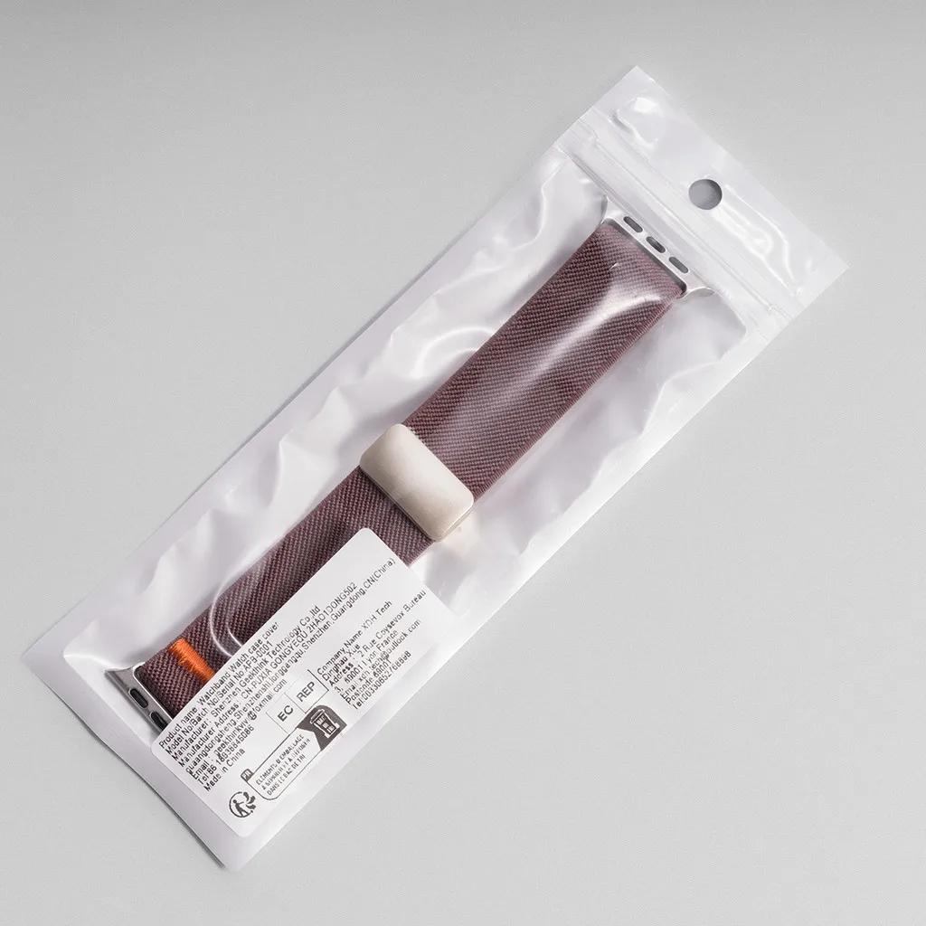 Magnetic Nylon Elastic Loop Strap for Apple Watch Ultra Band 49mm 45 44 46 42 38 40 41mm Stretchy Wristband for Series10 9 8 7 6