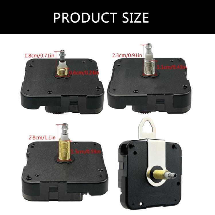 Wall Clock Repair Parts Set High Torque Clock Movement with 2 Pack Long Hands and Mounting Hook for Clock Replacement