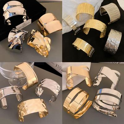 Women's High-End Minimalist Irregular Concave Bracelet: European & American Niche Cold Style Bangle