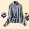 Women's Thick 100% Lambswool Stand-Up Collar Cardigan