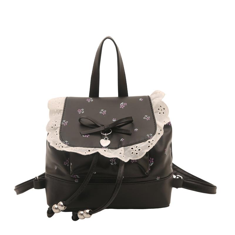 Schoolbag cute sweet lace girl backpack 1011 new versatile Korean floral bow small backpack
