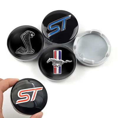 4pcs 54mm Wheel Center Cap Logo Hub Cover Badge Emblem For ST Focus Mk2 Fiesta Ranger Mondeo Mk4 S-MAX Kuga Mustang Escort