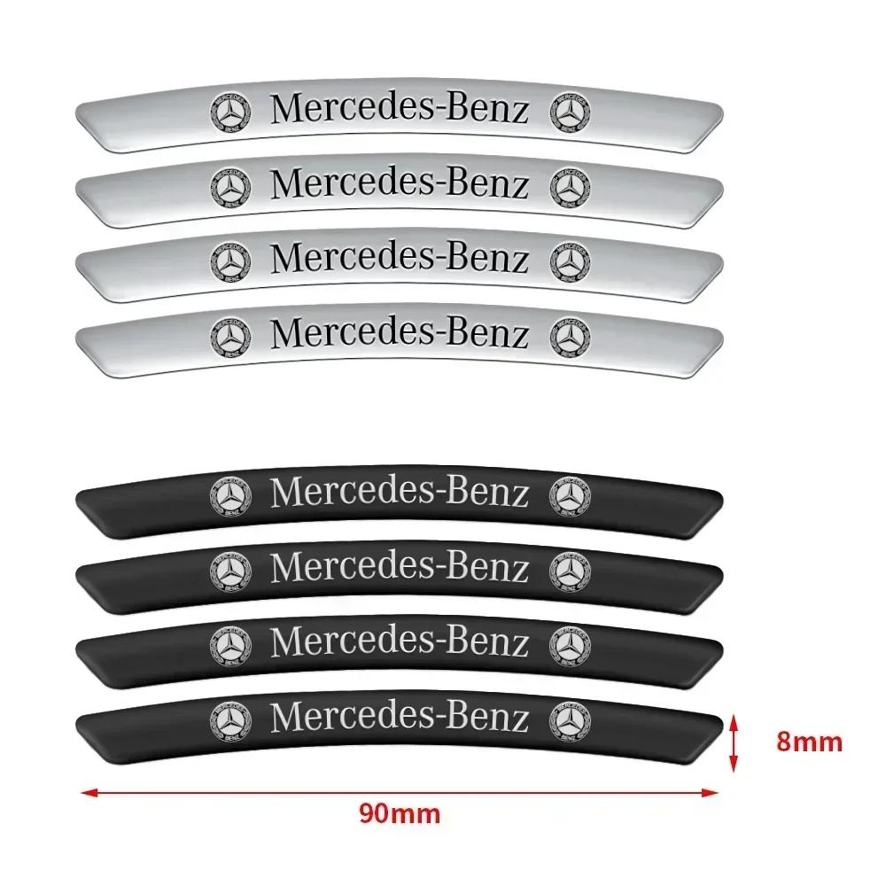 AAVW1 4Pcs/Set Car Styling Wheel Rim Sticker Badge For Mercedes Benz W204 W205 W211 Amg W212 W213 W203 Smart 451 Fortwo W176 W124