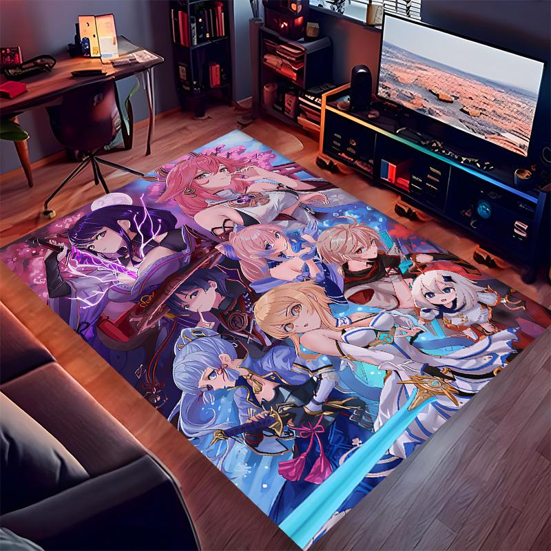 Genshin Impact characters Printed Absorbent Washable Carpet, Non-Slip Bathroom Mats, Kitchen Rugs, Yoga Mat,Living Room Entrance, Camping Picnic Rugs
