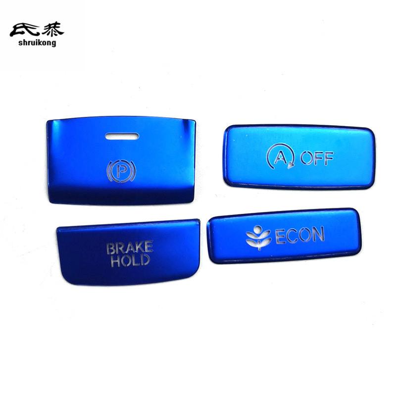 4pcs/Lot Aluminum Alloy Gear Panel Electronic Handbrake Decorative Cover For  Honda CIVIC 11th  MK11