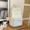 Schoolbag Plaid School Bag Female Students Versatile Small Fresh Junior High School Students Backpack Travel Backpack Tide Large Capacity College 