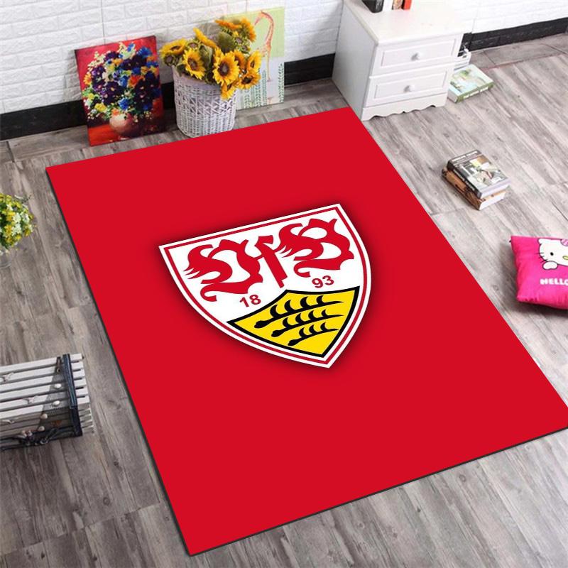 VfB Stuttgart Football Club Logo Rug Non Slip Floor Carpet Living Room Game Room Soccer Fan Decor Gift