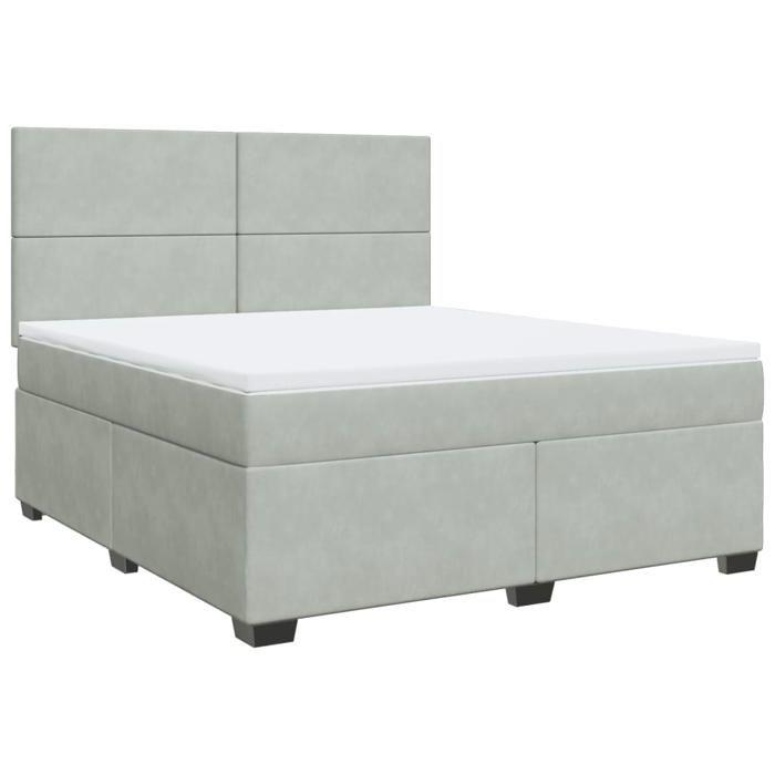 Maison Exclusive - Sommier à lattes de lit et matelas Gris clair 180x200cm Velours
