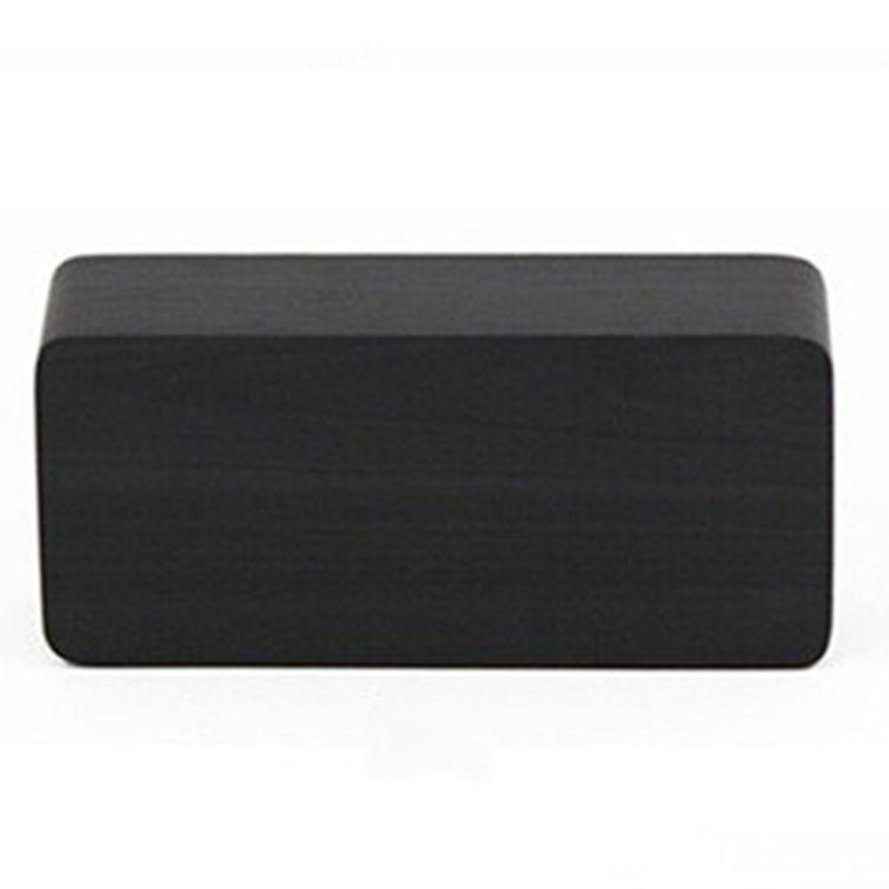 Eco-friendly LED Display Wooden Home Mute Digital Alarm Clock Black wood red word#0