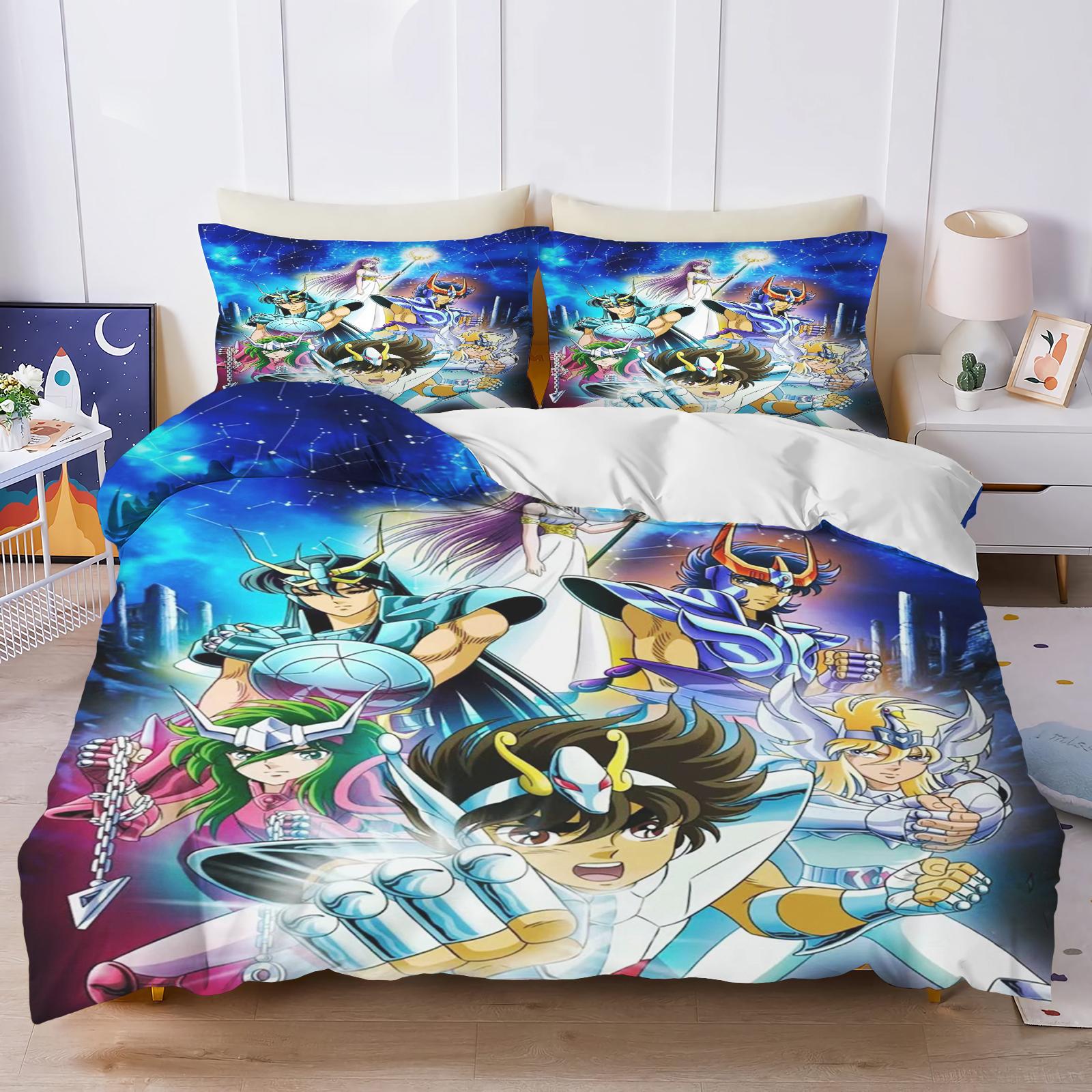 

3D Печать Мультяшные Постельные Комплекты S-Saint Seiya Одеяло Покрывало Пододеяльник Наволочка Наборы из 2-3 предметов Украшение Спальни (135x200cm)