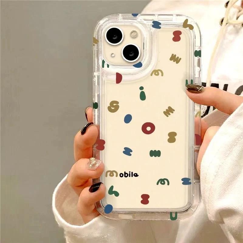 Fashion Letters Print Clear Soft TPU Case ForIPhone 17 16 15 14 Pro Max 7 8 Plus Case For IPhone13 11 12 XS Cover Fundas Case