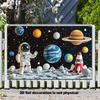 2D Kids Space Astronaut Tapestry, Planets Moon Wall Hanging for Bedroom & Playroom