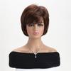 Synthetic Wigs for Women Natural Short Curly Wig with Bangs Brown Mix Blonde Wigs Daily Costume Casual Ladies Fake Hair