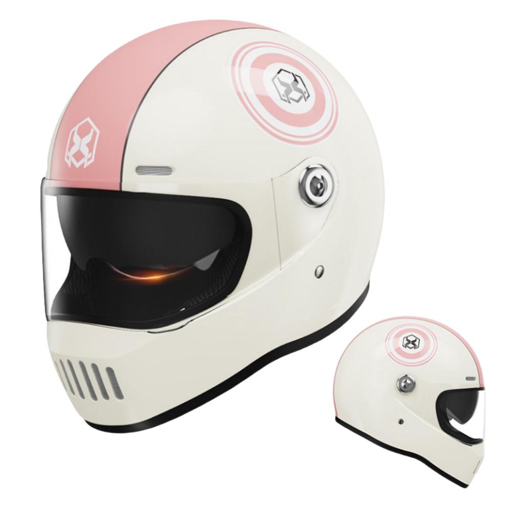 Electric Motorcycle Helmet Winter Warm HD Dual Mirror Anti-fog Retro Sun Protection Riding Full Helmet