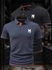 2 Pcs Men's Polo Shirts - Short Sleeve Casual Polo T Shirt Color Block & Stand Collar Slim Fit Golf Shirts