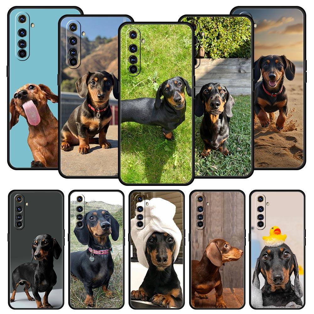 Dachshund Silhouette Dog cute Case For Realme 12 11 10 9 8 5G 7 6 GT5 GT3 GT2 Pro C21 C25 C35 For Realme GT Neo 2 3 3T 5 Cover
