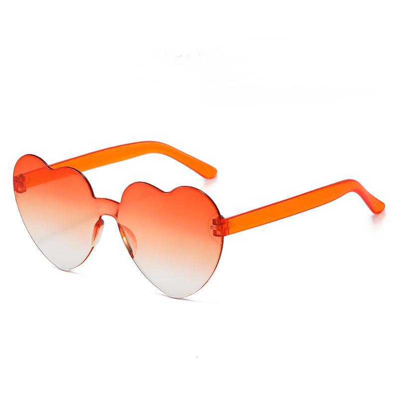 Trendy Heart-Shaped European-American Sunglasses for Women - Masquerade Party & Fun Glasses