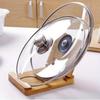1 Pcs Multifunctional Bamboo Lid Bracket Environmentally Friendly Bamboo Pot Holder Lid Holder Kitchen Utensil Rack Accessories