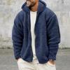 Men's Autumn Winter Fleece Warm Jacket Loose Hooded Casual Jackets