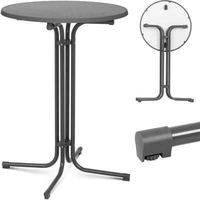 Table, Round, High, Foldable Bar Table, Diameter 80 Cm, Height 110 Cm, Gray