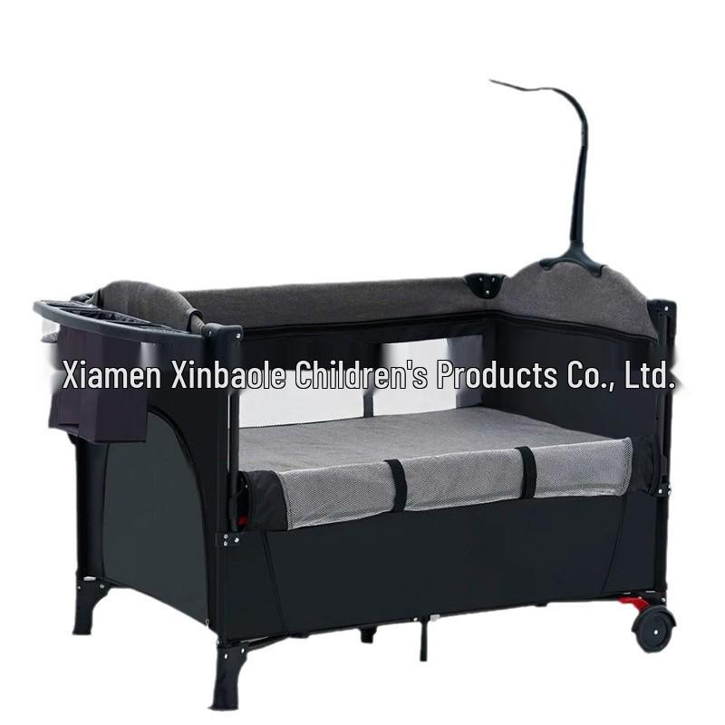 European Style Baby Bedside Rocking Cradle with Play Function