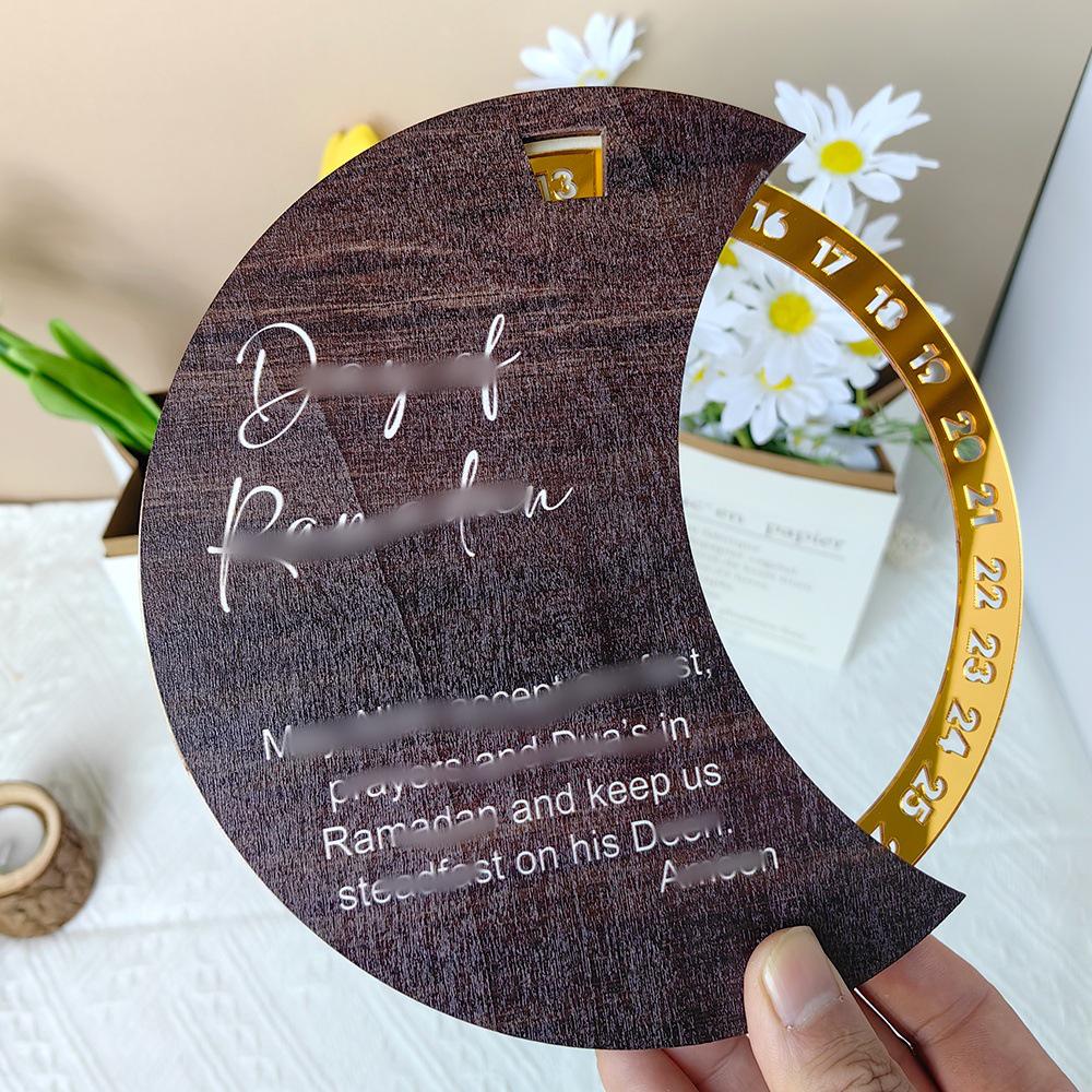 MZ Creative Ethnic Wooden Rotating Acrylic Calendar Ornament