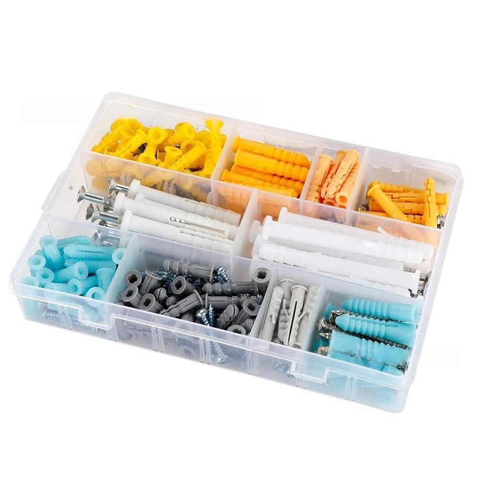 200Pcs Boxed Round Head Self Tapping Expansion Screw Plastic Wall Plug M4/M5 Set