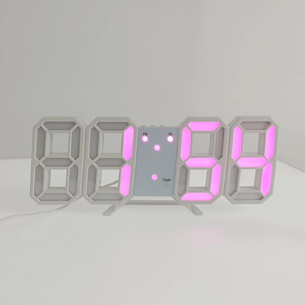 Clocks 3D LED Digital Alarm Clock Wall Clock Time/Date Home/Kitchen/Office Clock Decorative Garden Watch Decoration for Bedroom