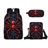 Flat Spider Pattern Schoolbags Cartoon Printed Children's Backpack Large Capacity Pencil Case Boys Girls Elementary School Students' Backpacks