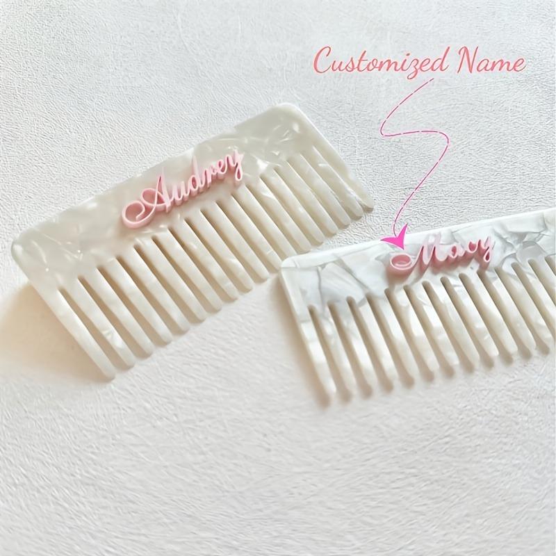 Personalized Vintage Acetate Hair Comb, Custom Name Engraved, Gift for Brides & Mothers