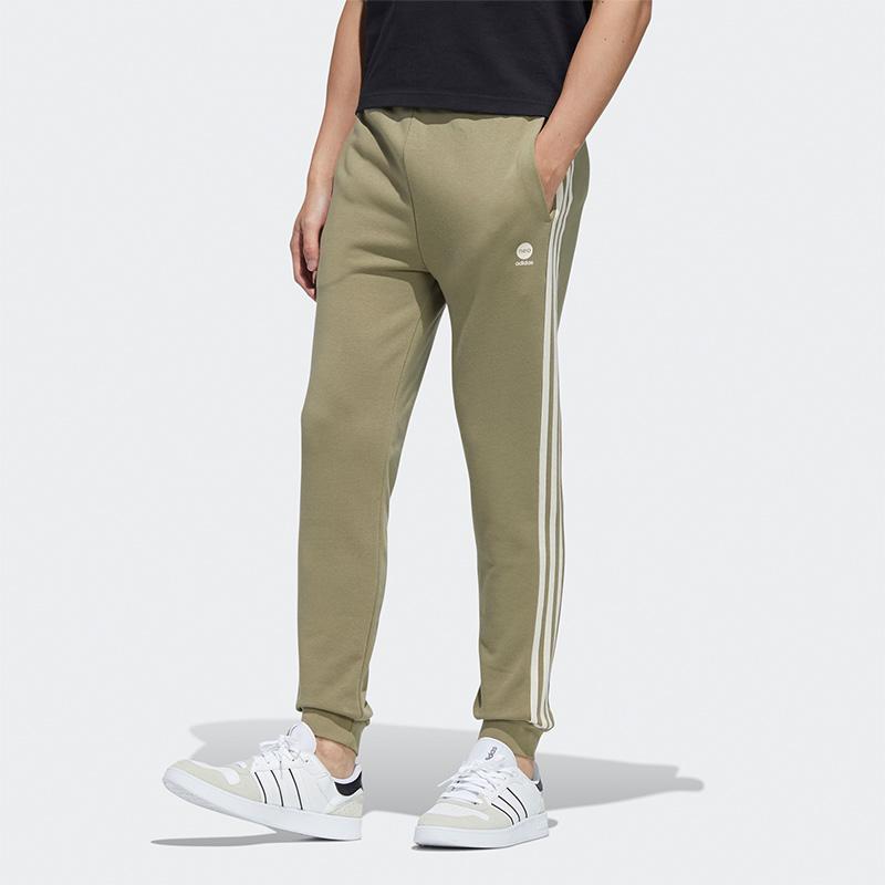 Adidas Neo Comfortable Soft Mid-Waist Drawstring Cuffed Casual Pants Men Bottoms Pickle-Green HD4674