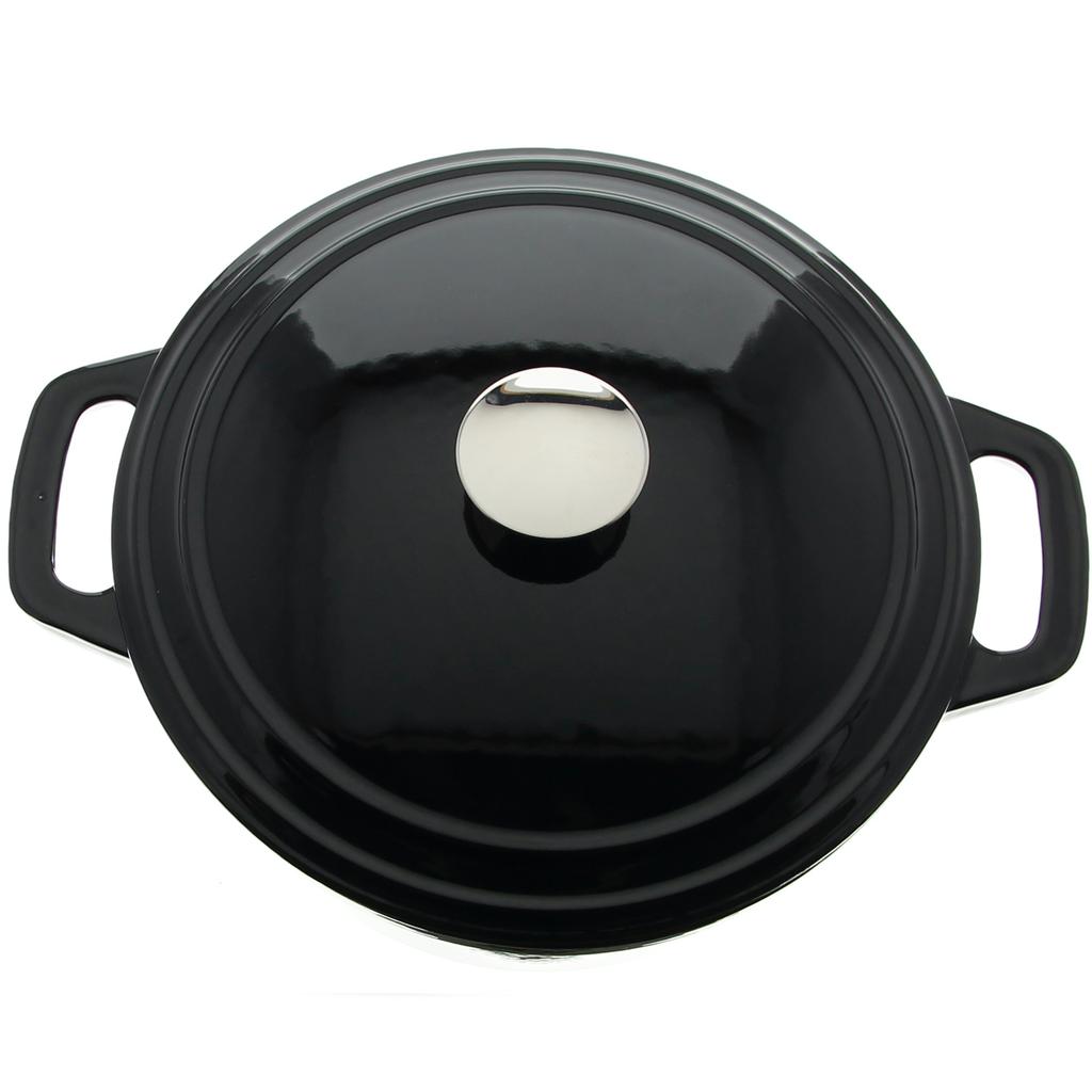 4.5L Enameled Cast Iron Pot With Lid Black Pot Solid Saucepper