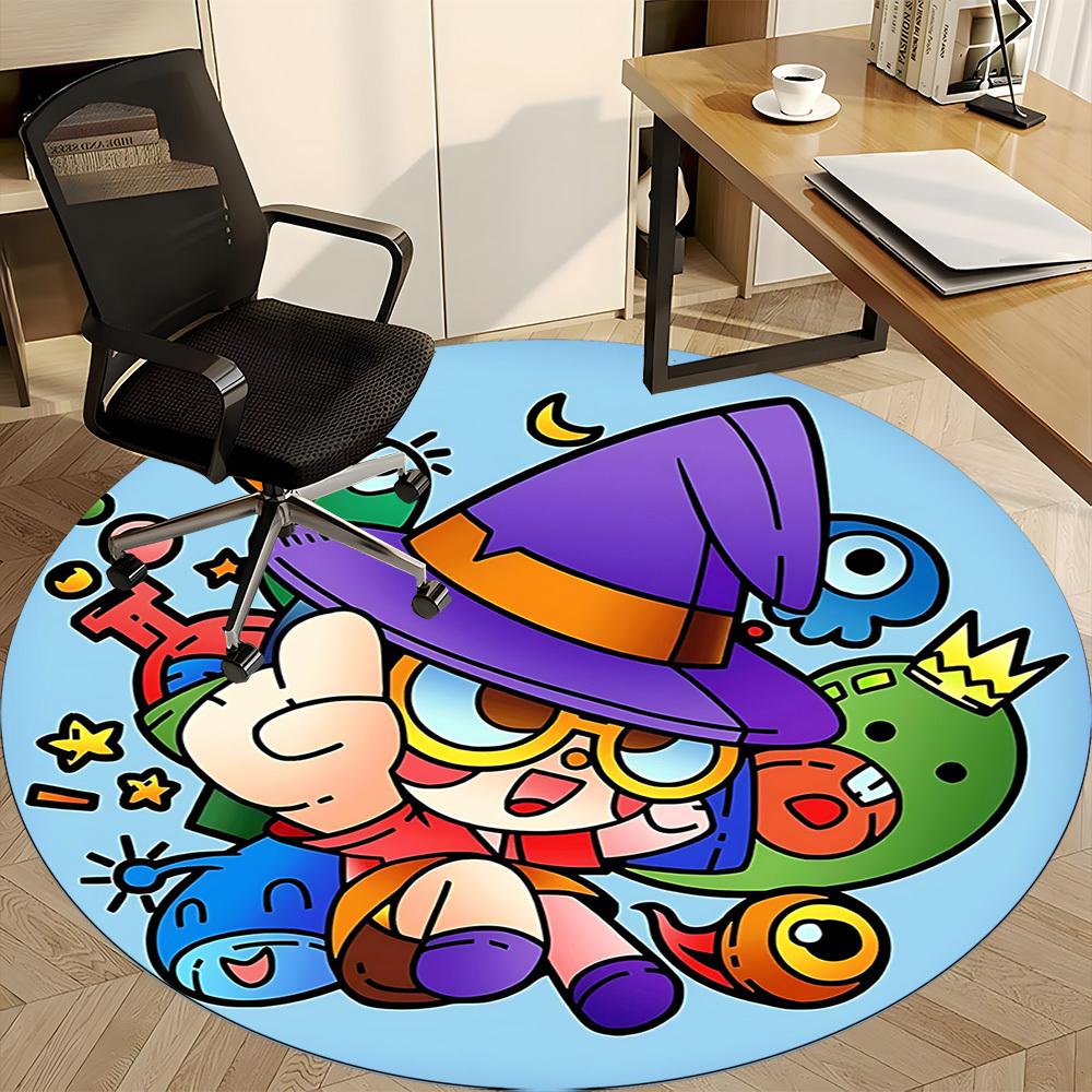 1PC Magical Magic Creatures Office Round Area Rug, Mat Suitable ForOffice, Under Office Chairs Bedroom Living Room Home Decor, Room Deco