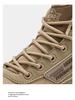 Putian Retro Men's High-Top Leather Hiking Boots - Thick-Soled, Mid-Top, Dad Style for Autumn
