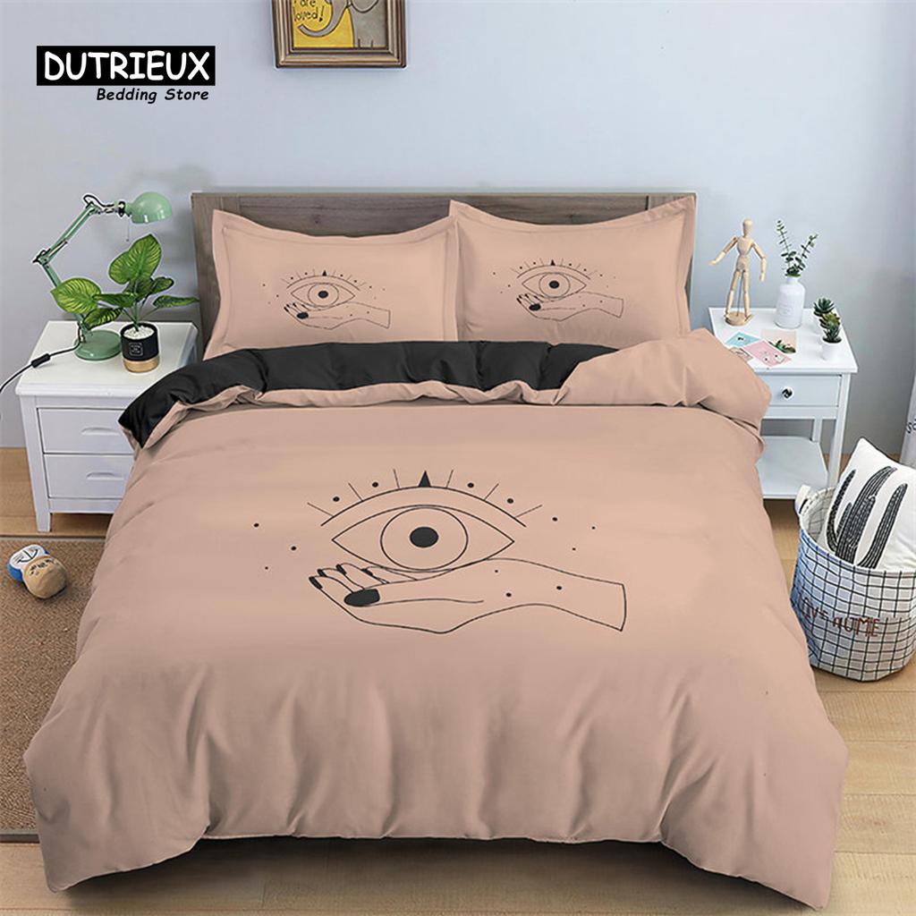 Sun And Moon Duvet Cover Mystical Hamsa Hand Bedding Set Microfiber Divination Eyes Comforter Cover King For Kids Adult Bedroom